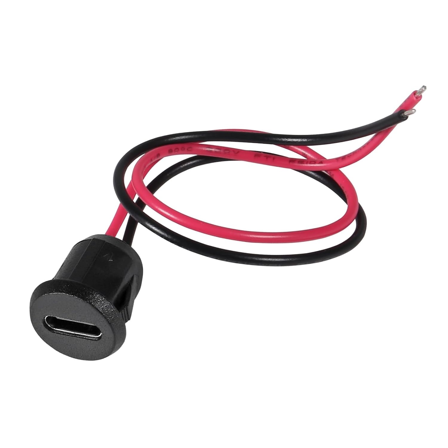 مادگی TYPE-C سیمدار گرد مشکی 600166.8